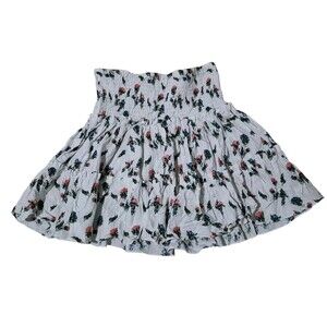 Olivaceous M Linen Rayon Mini Skirt Cottage Core Peasant Romantic Feminine Girly